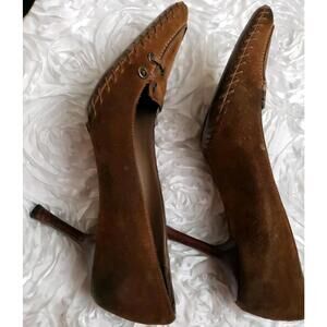 GUCCI Kitten Heels  Shoes Brown Suede Women's Size US 6.5